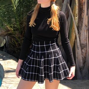 Black and white grid skirt